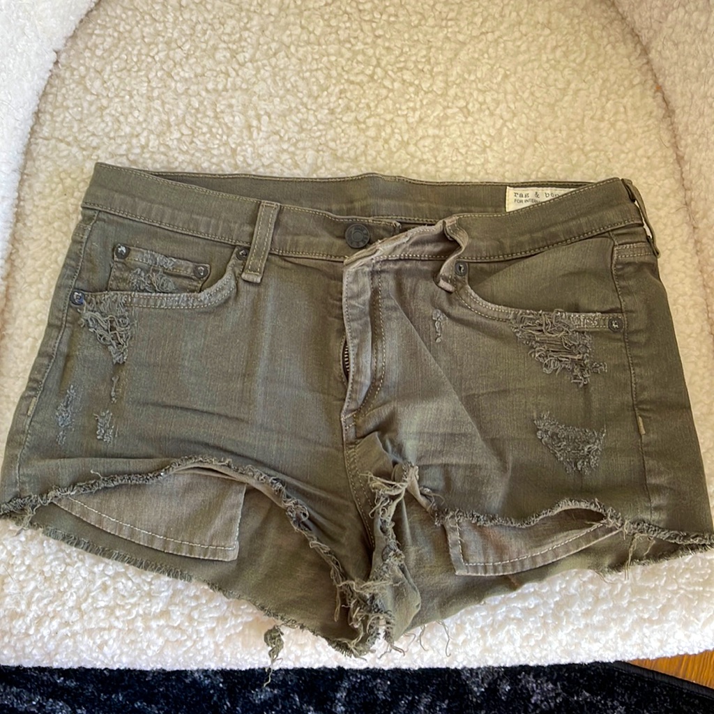 Rag & Bone Jean For Intermix Olive Green Jean Shorts
